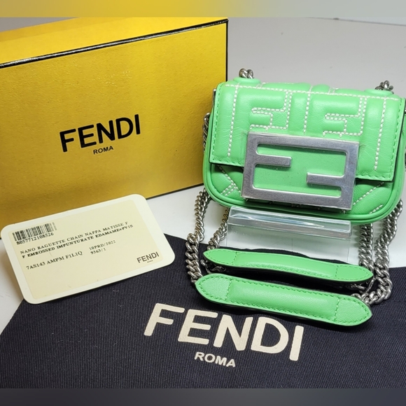 Fendi Handbags - SOLD!Fendi Zucca Nano Baguette Crossbody Bag